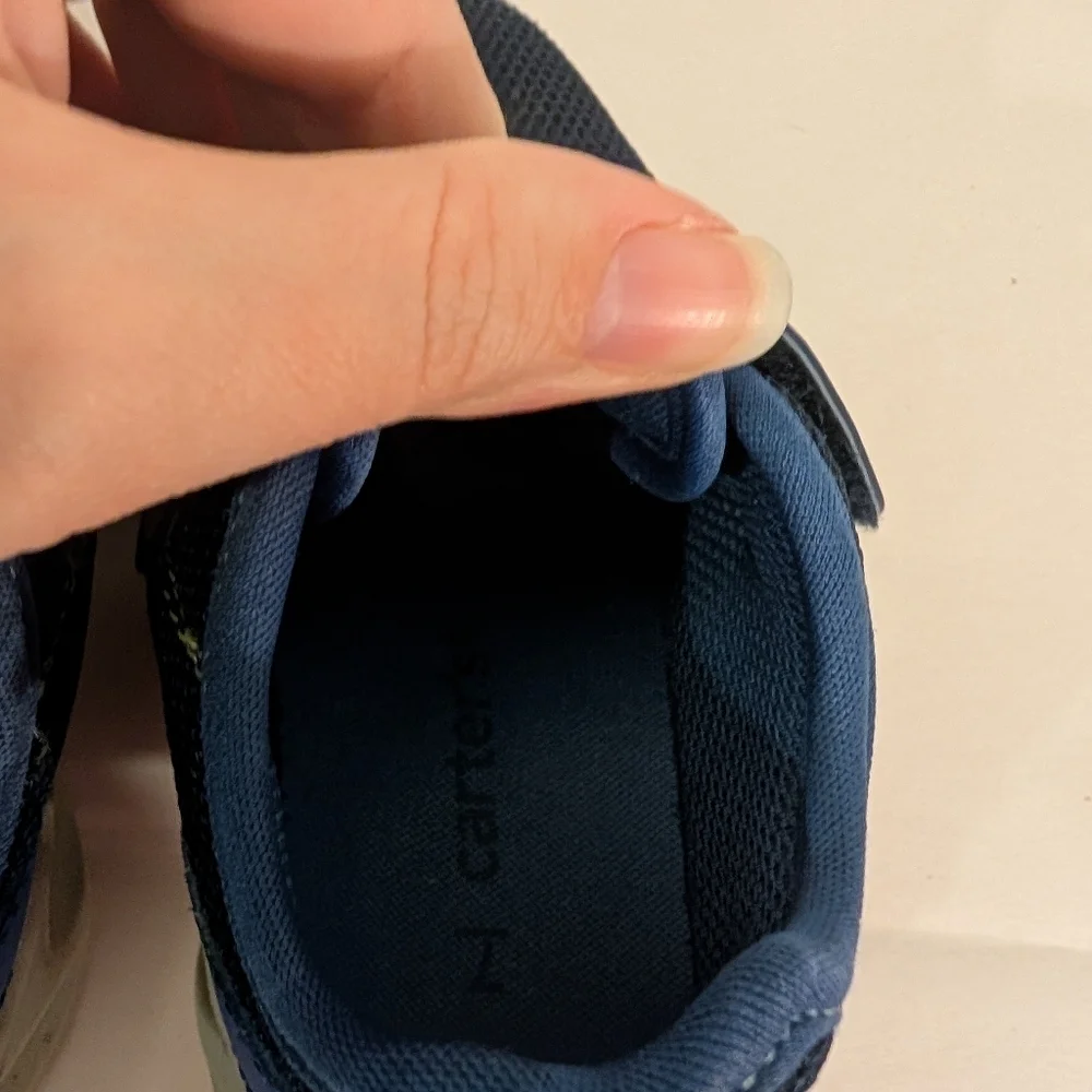Carter's Toddler Boy Light Up Velcro Strap Shark-Themed Sneakers in Size 7